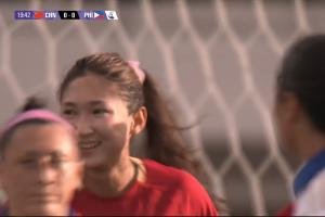 中国女足1-0领先菲律宾!王妍雯头球破门,张睿长传助攻